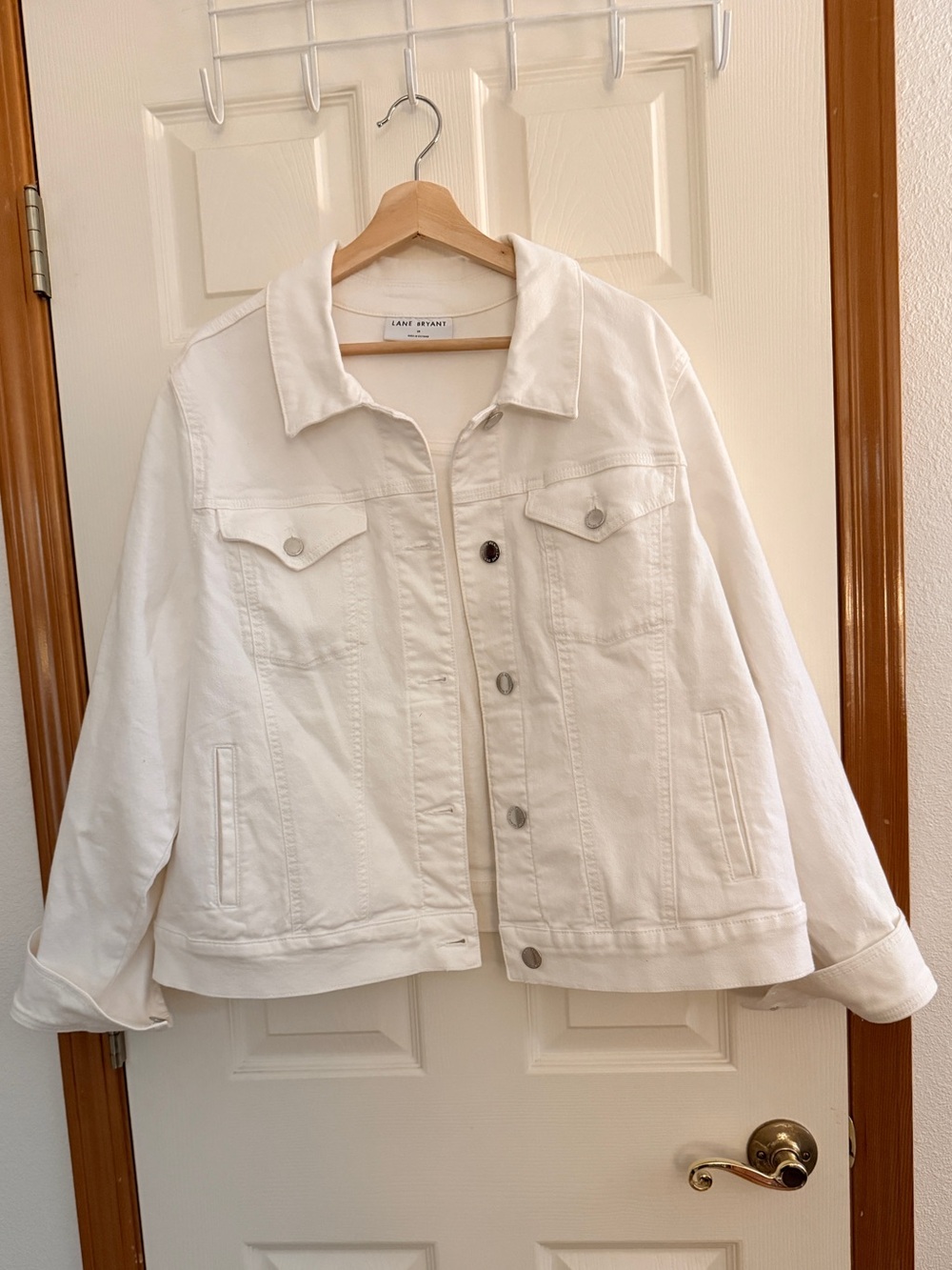 Lane Bryant White Denim Trucker Jacket